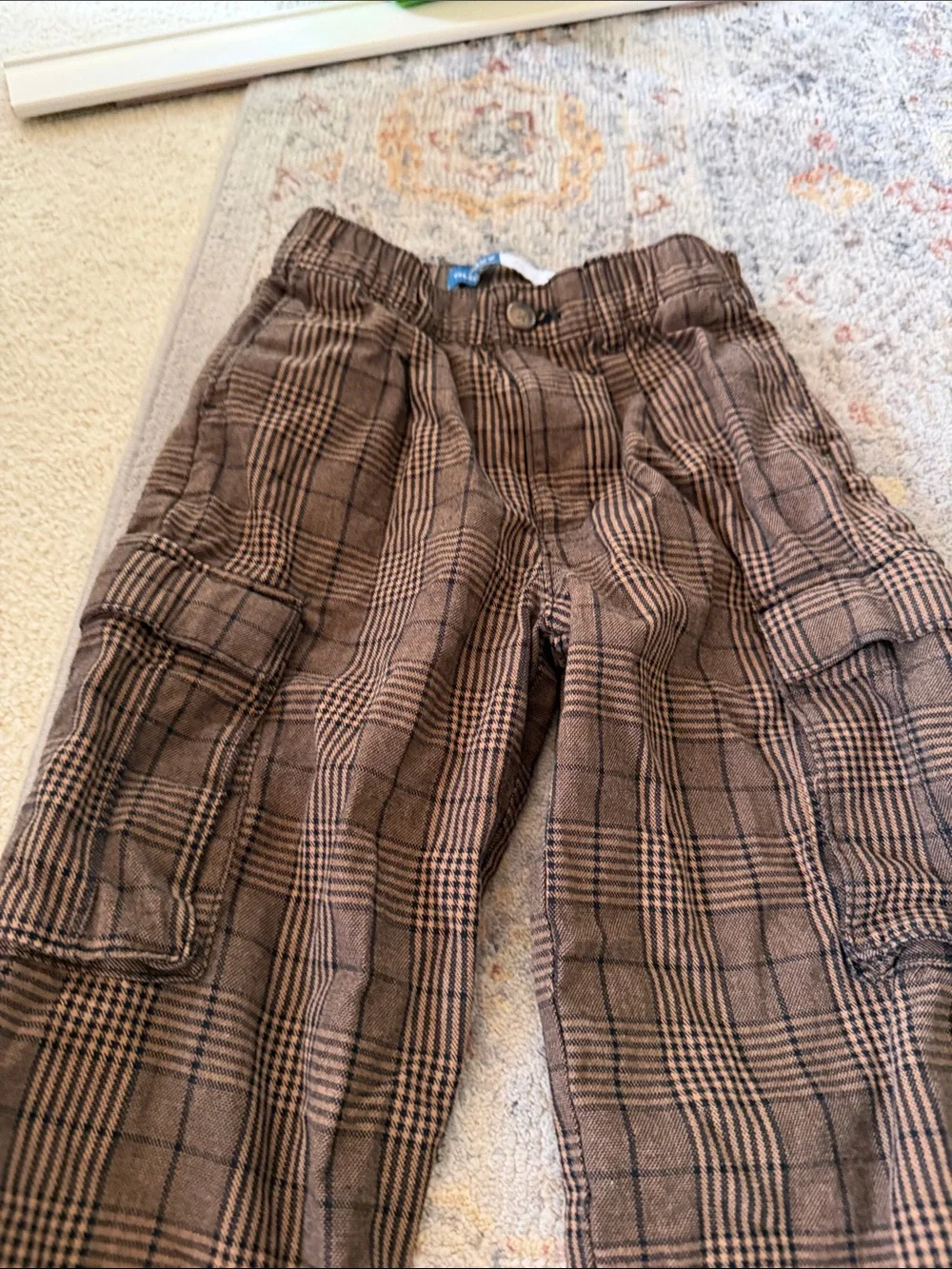 Old Navy Brown Plaid Cargo Pants for Kids